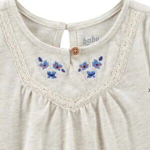 Baby Embroidered Floral Jersey Bodysuit